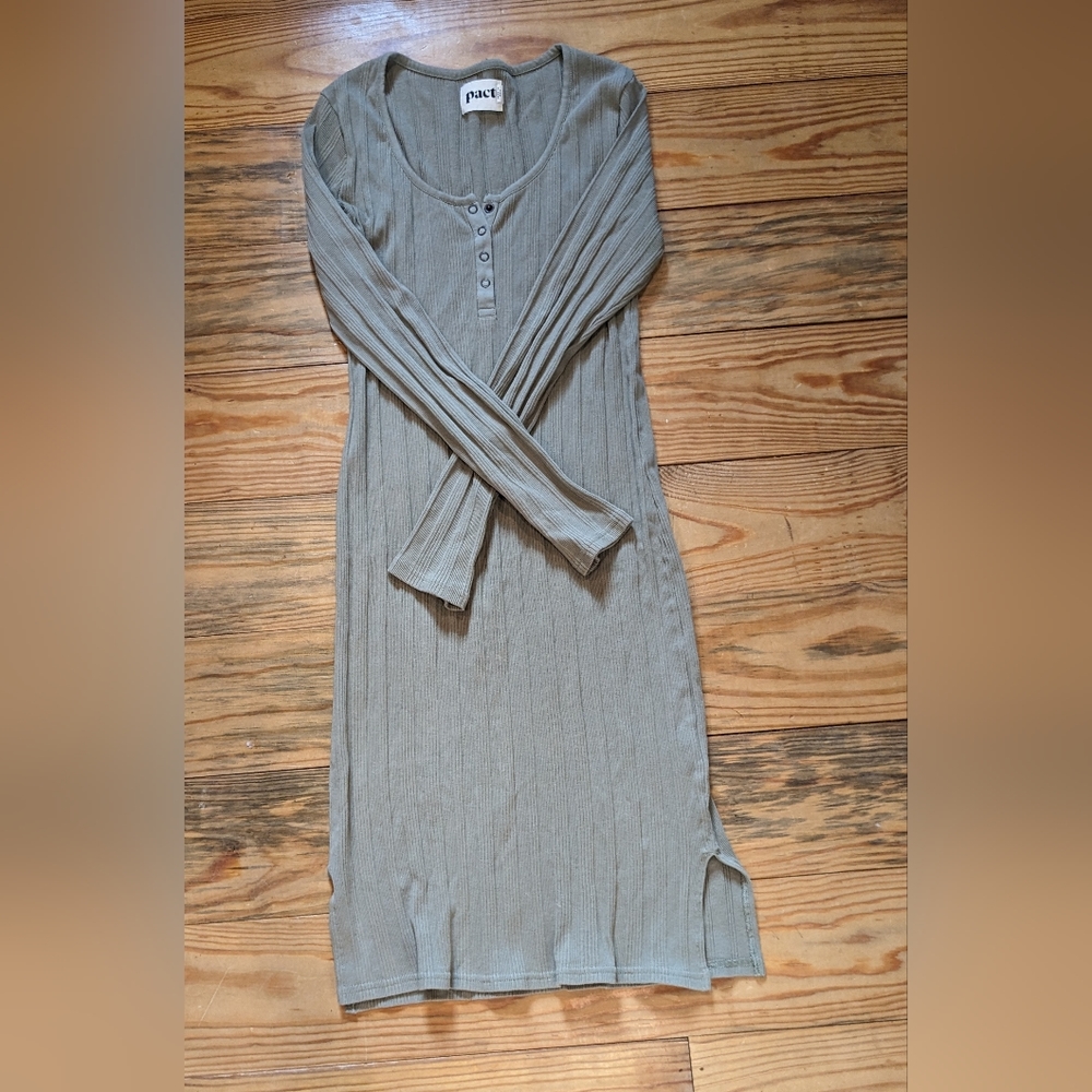 Pact rib fit henley dress